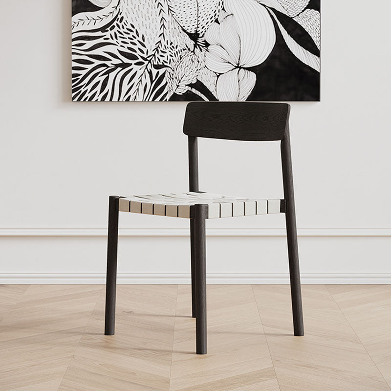 Eden Dining Chair, Black, Solid Wood & Linen - Miola