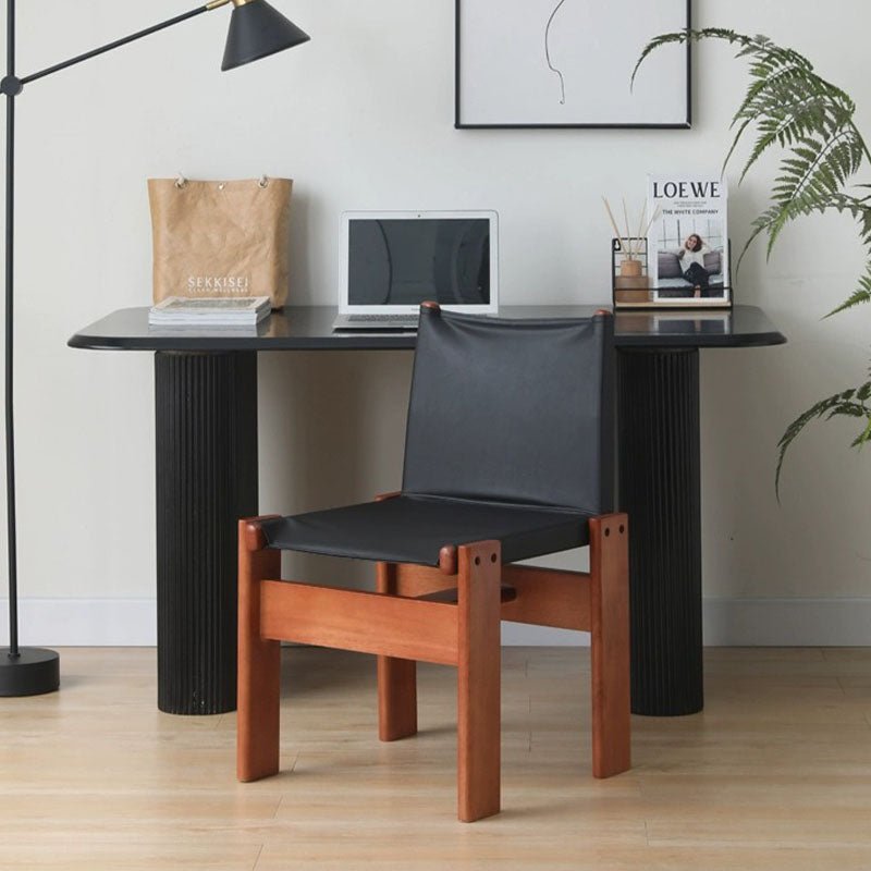 Lynette Dining Chair, PU Leather, Solid Wood - Miola