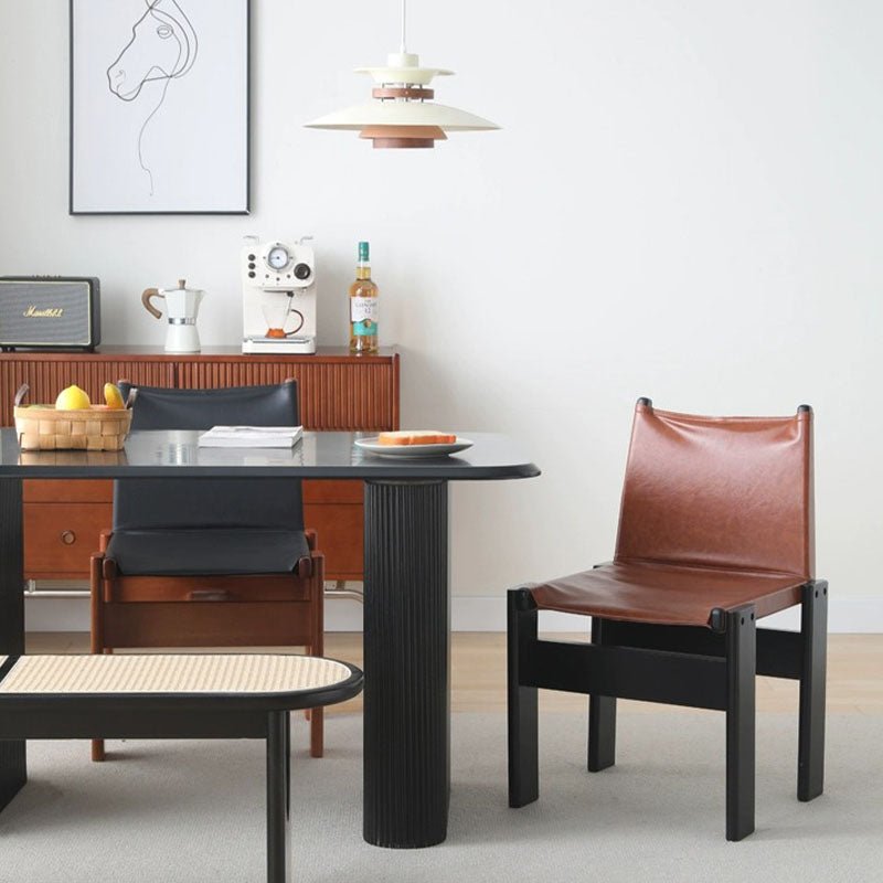 Lynette Dining Chair, PU Leather, Solid Wood - Miola