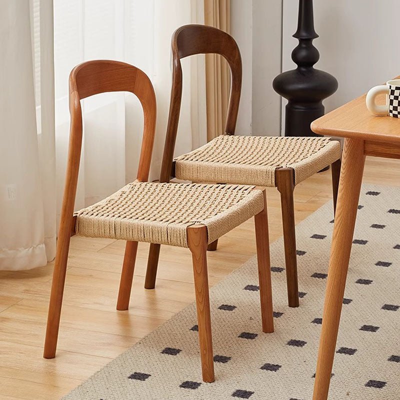 Bonnie Dining Chair, Rattan & Solid Wood - Miola