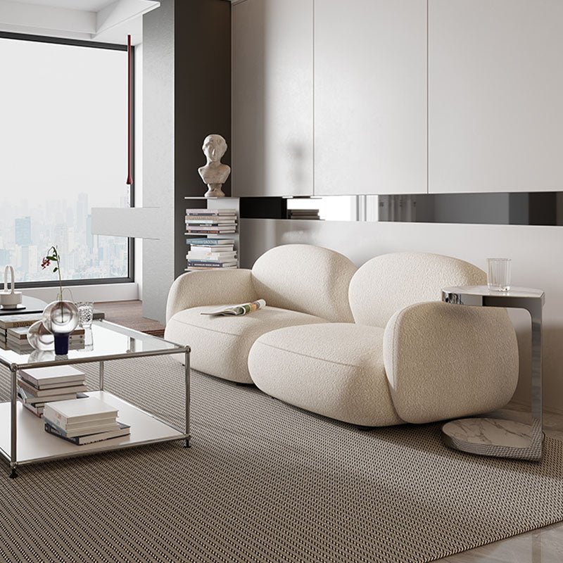 Caden Cloud Two Seater Sofa, White Boucle - Miola
