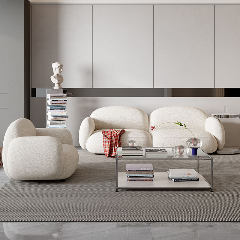 Caden Cloud Two Seater Sofa, White Boucle - Miola
