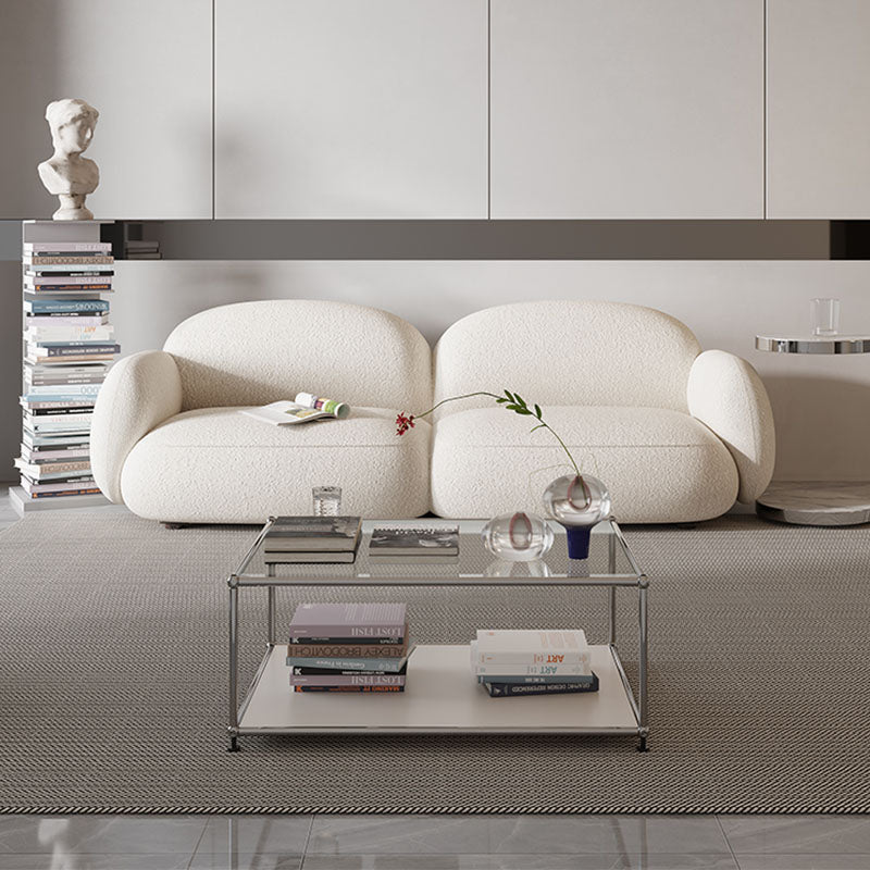 Caden Cloud Two Seater Sofa, White Boucle - Miola