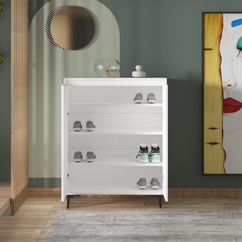 Cethy Wood Shoe Storage, White - Miola