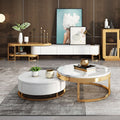 Regalia Coffee Table Set, White & Gold - Miola
