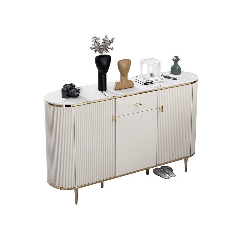 Drake Shoe Storage, White & Gold - Miola