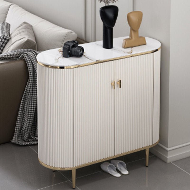 Drake Shoe Storage, White & Gold - Miola