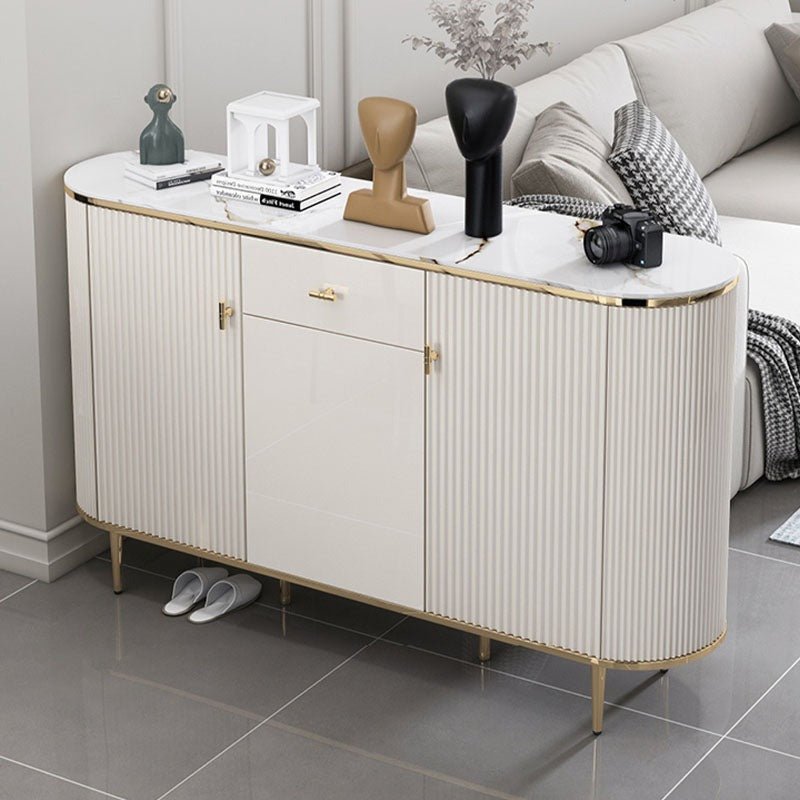Drake Shoe Storage, White & Gold - Miola