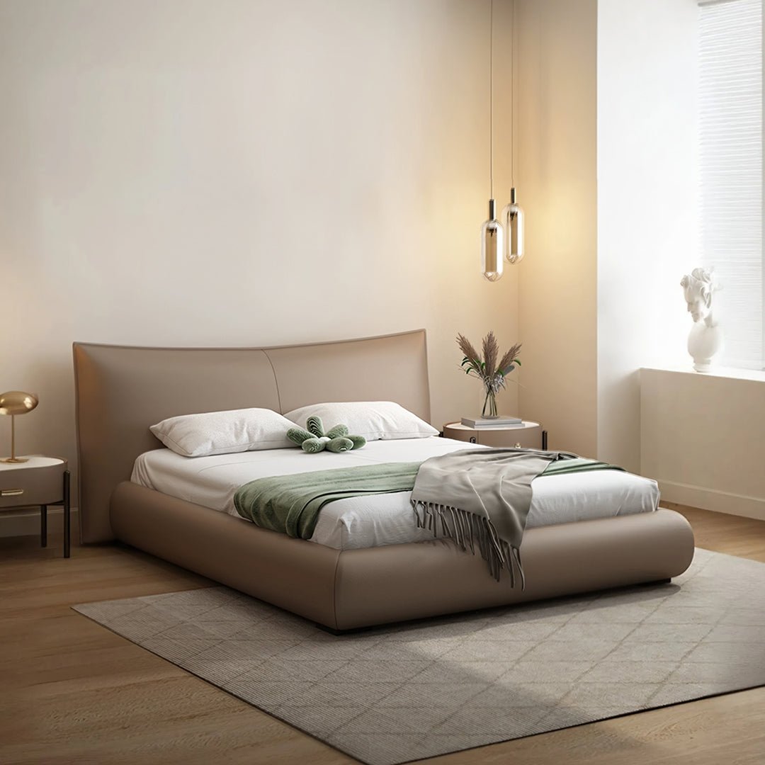 Kai King Size Bed With Storage, Super King Size With Storage, Real Leather - Miola