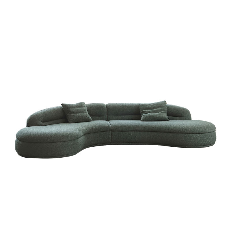 Yannik Four Seater Curved Sofa, Green - Miola
