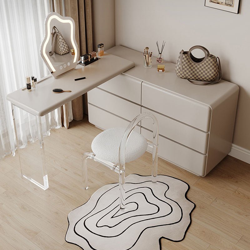 Dominic Dressing Table With Sideboard and LED Mirror - Miola