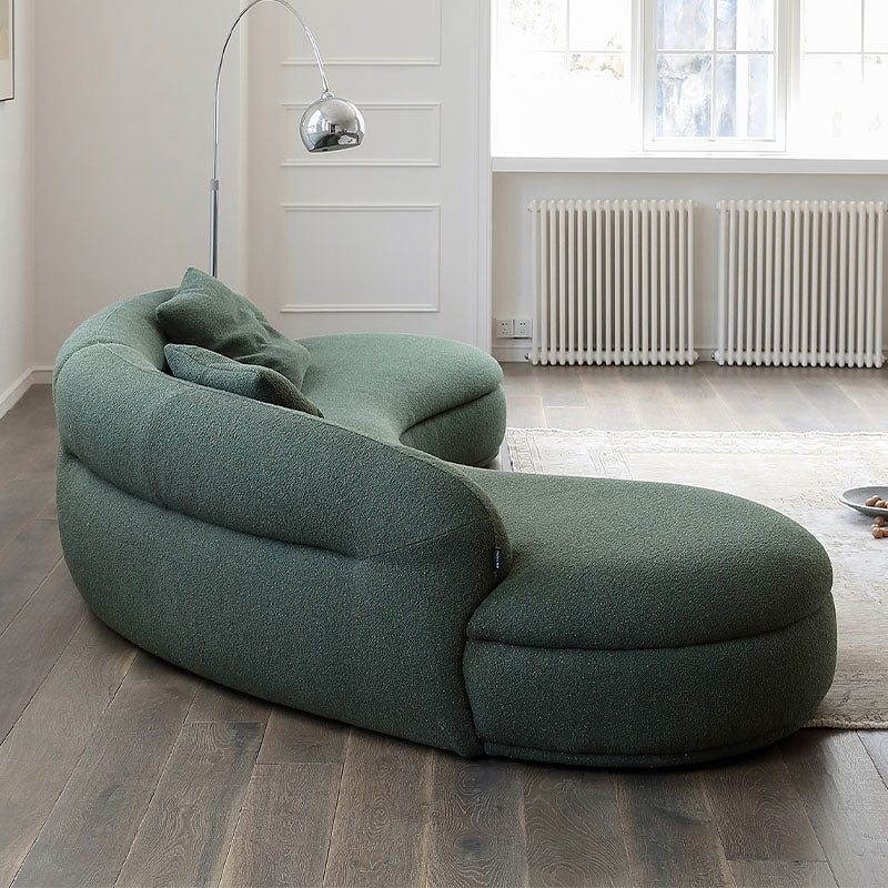 Yannik Four Seater Curved Sofa, Green - Miola