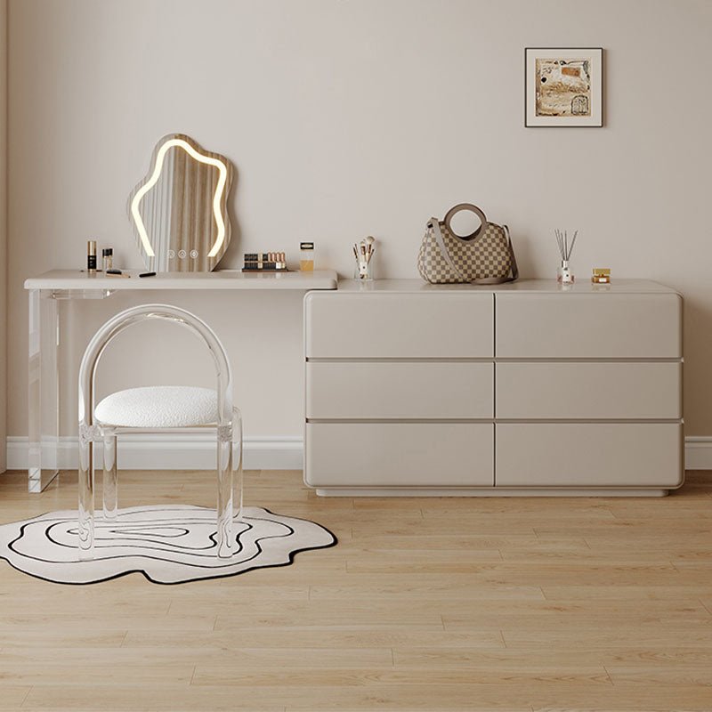 Dominic Dressing Table With Sideboard and LED Mirror - Miola