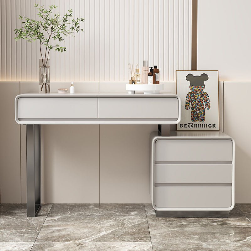 Dobson Dressing Table With LED Mirror, Light Grey - Miola