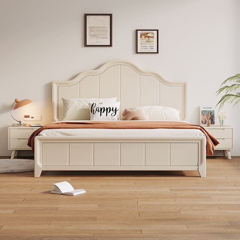 Agnes King Size / Super King Size Bed With Storage, Cream - Miola