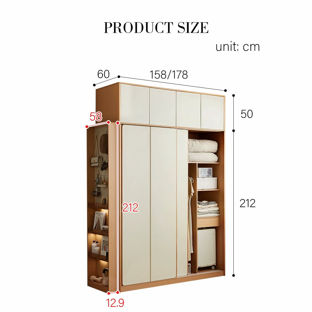 Soriano Sliding Door Wardrobe, Wood - Miola