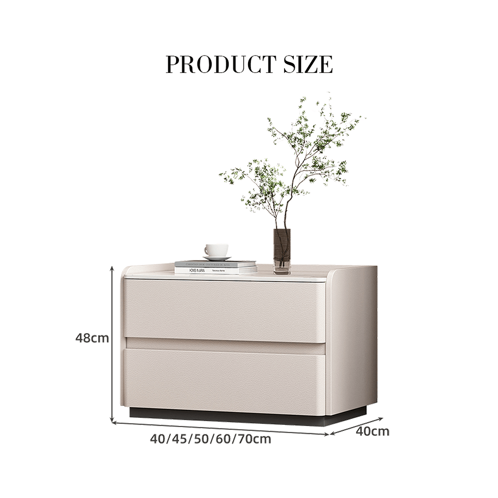 Agustina Modern Bedside Table, Wooden Bedside Table, Cream - Miola