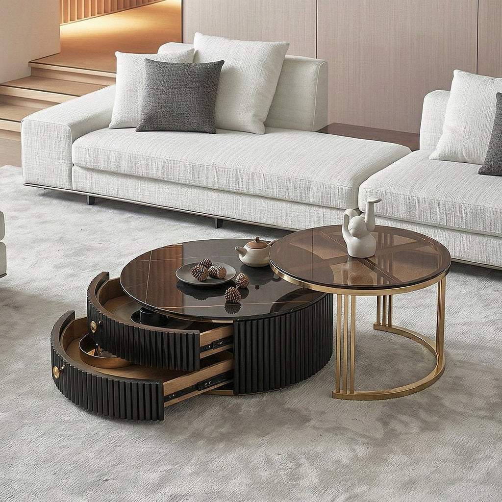 Bblythe Nesting Coffee Table Set, Black - Miola