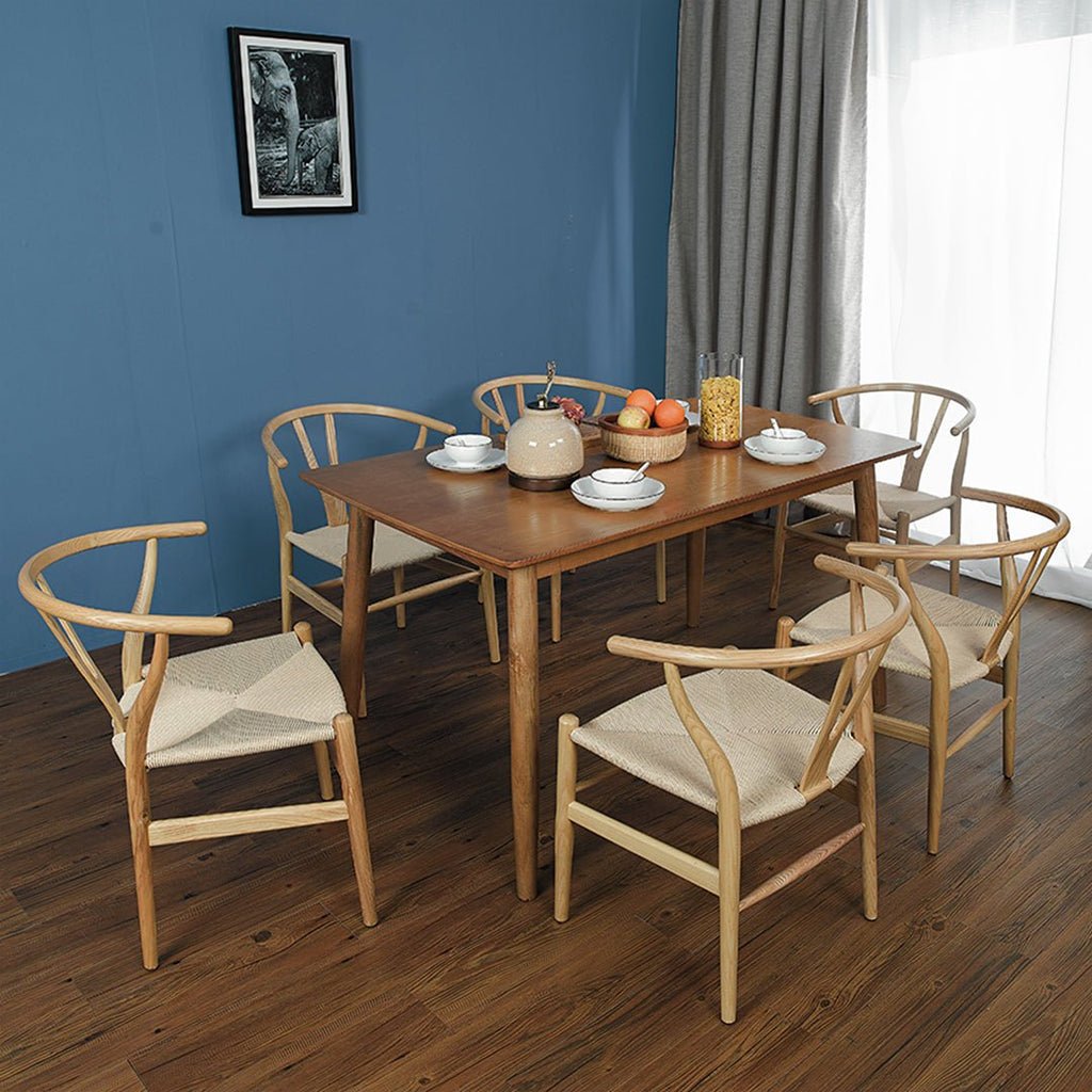 Gupta Dining Chair, Solid Wood & Rattan, Oak - Miola