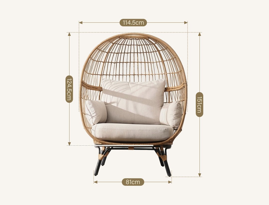 Simera Rattan Garden Ball Chair with Stand, Indoor/ Outdoor Furniture - Miola