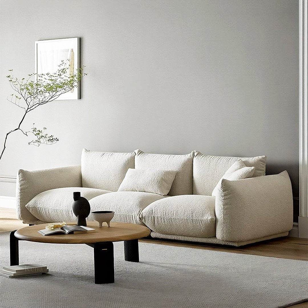 Isabella Two Seater, Three Seater Sofa, Boucle Or Velvet, White - Miola