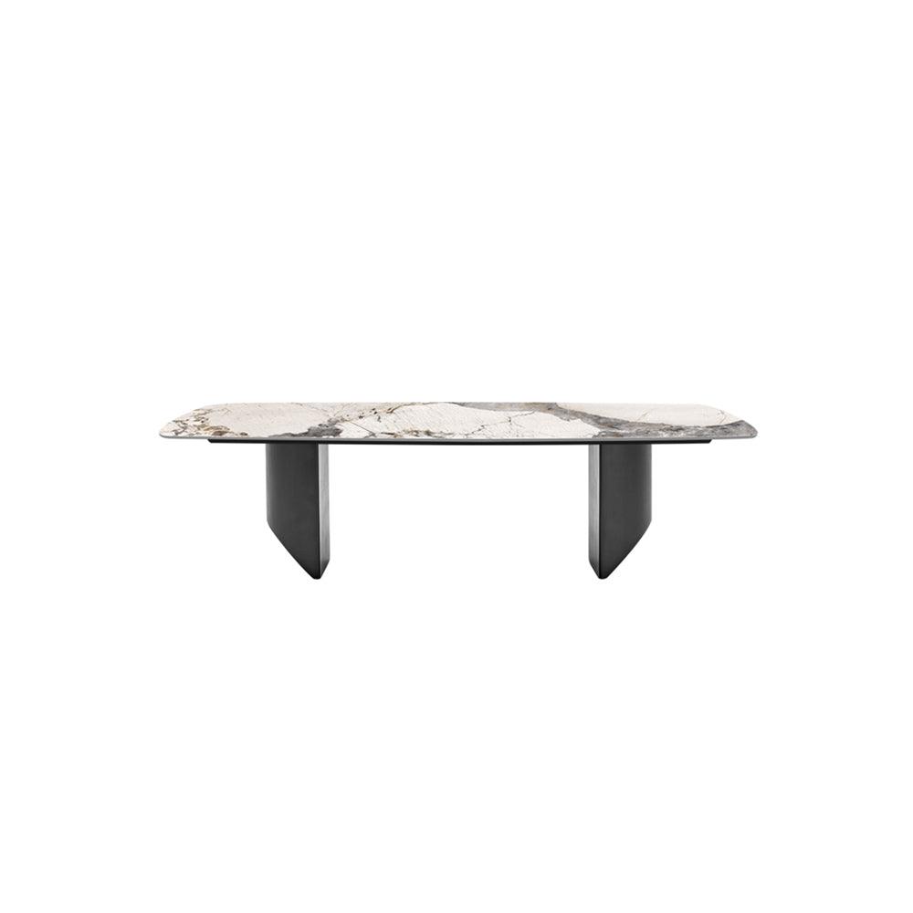 Nala Dining Table With Black Legs, Sintered Stone - Miola