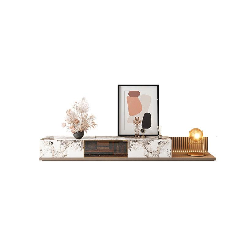 AnMoo Nesting Coffee Table Set With TV Stand, Golden Base - Miola