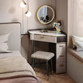 Amigo Small Corner Dressing Table, Slimline Dressing Table, With LED Mirror - Miola
