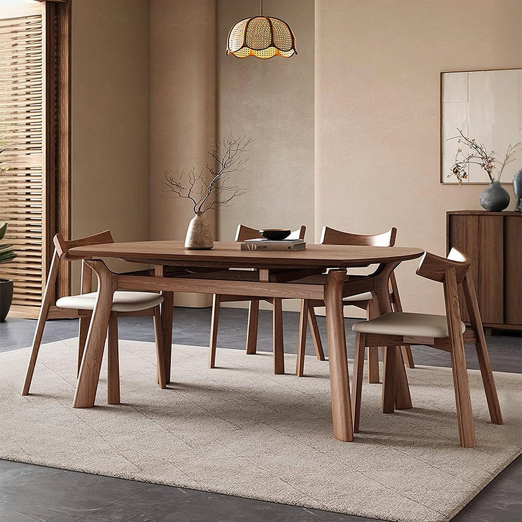 Aitken Round Folding Dining Table, Solid Wood - Miola