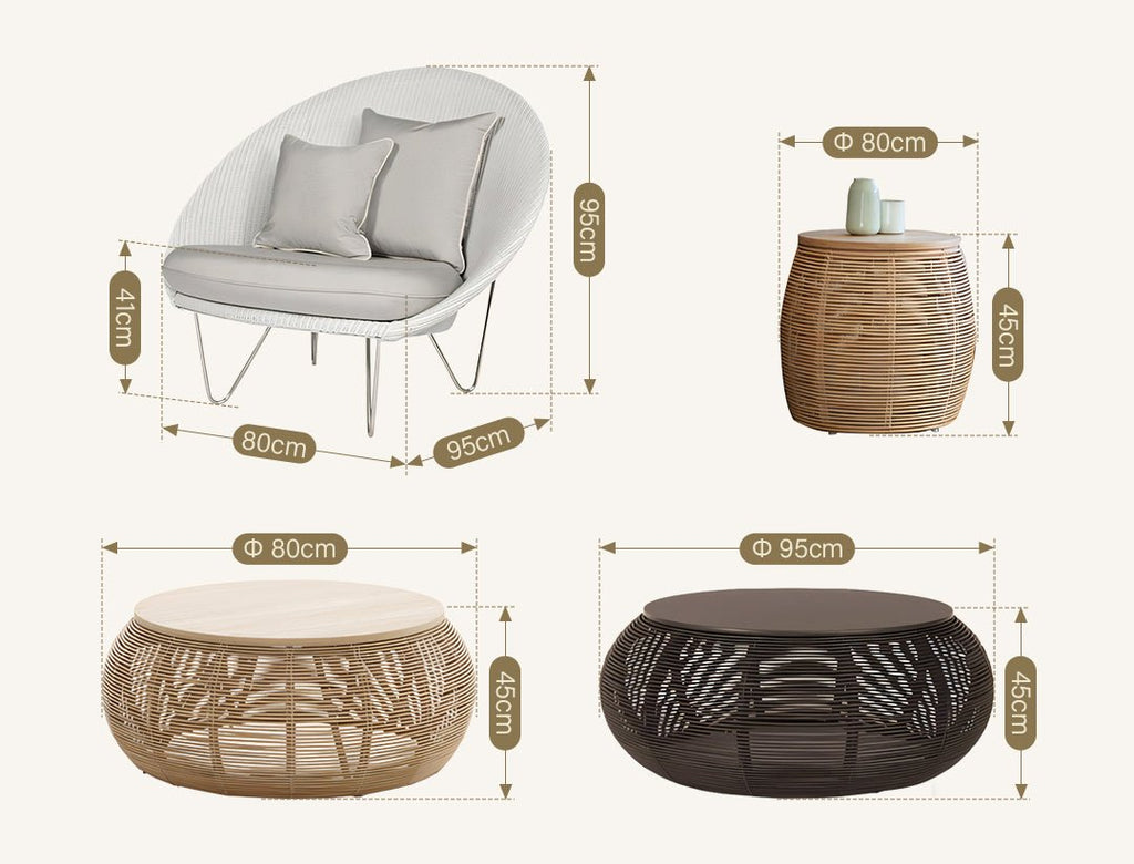 Munkhbat Rattan Garden Chair, Outdoor Lounge Chair - Miola