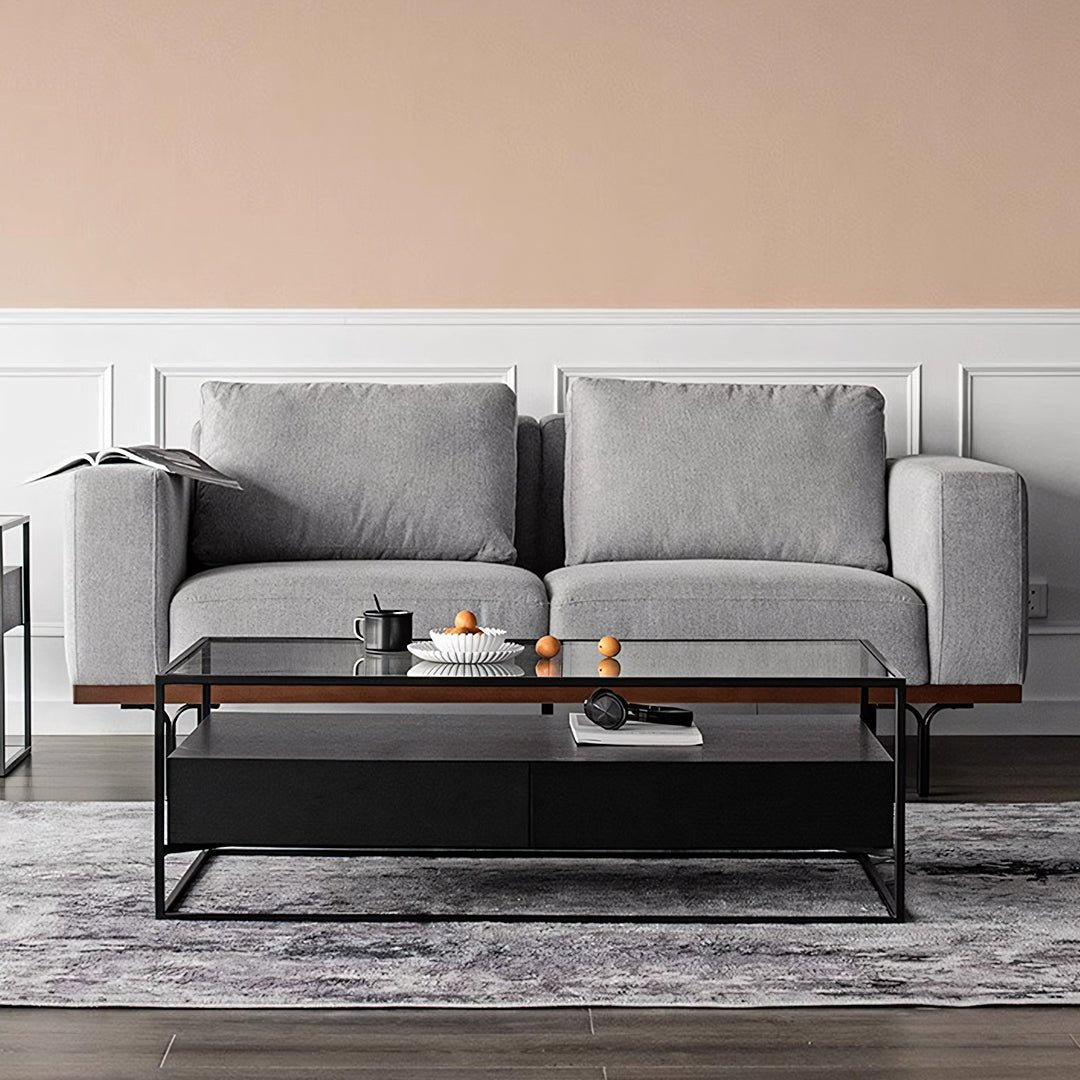 Sanderson Rectangle Coffee Table With Storage, Black - Miola