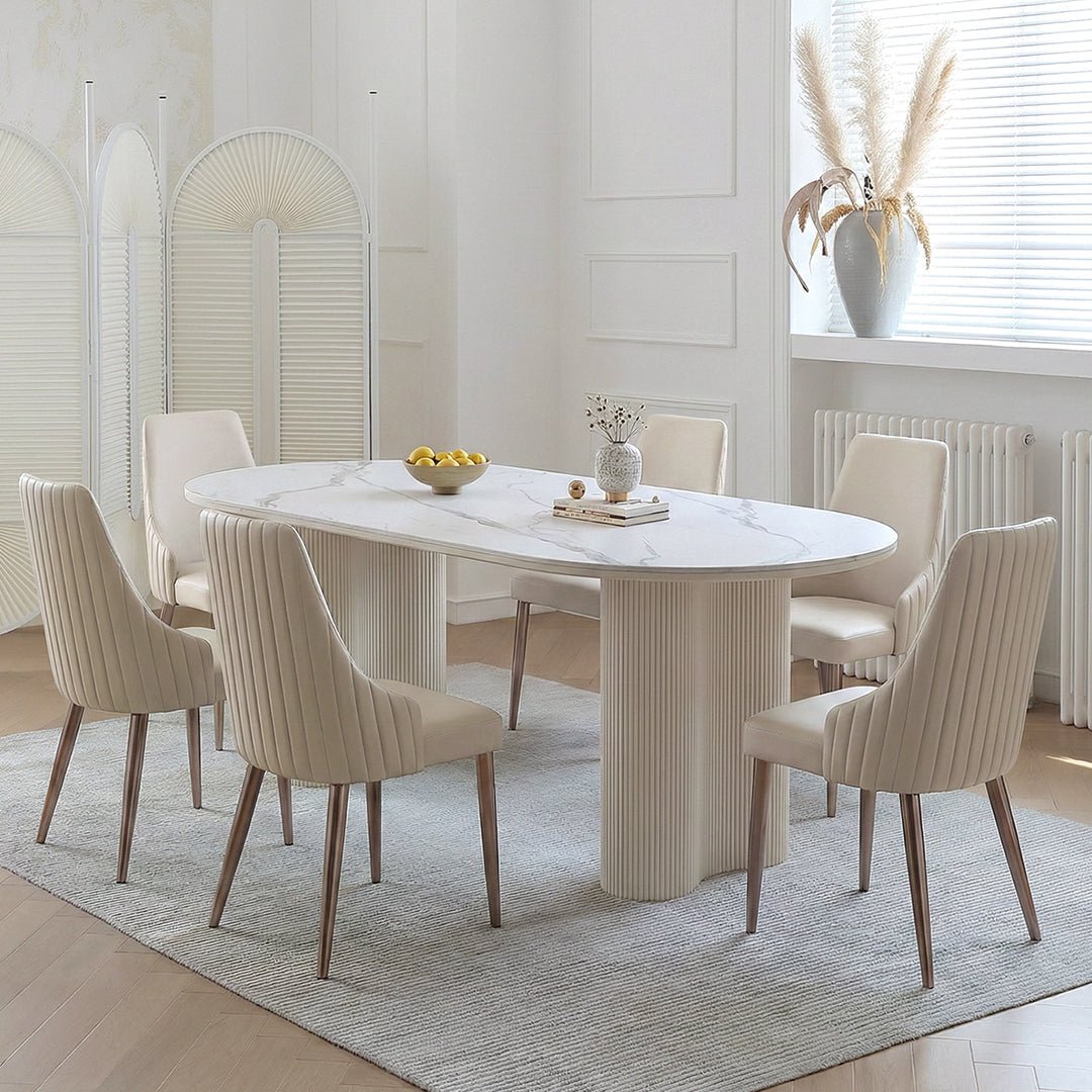 Peru Oval Dining Table, White - Miola