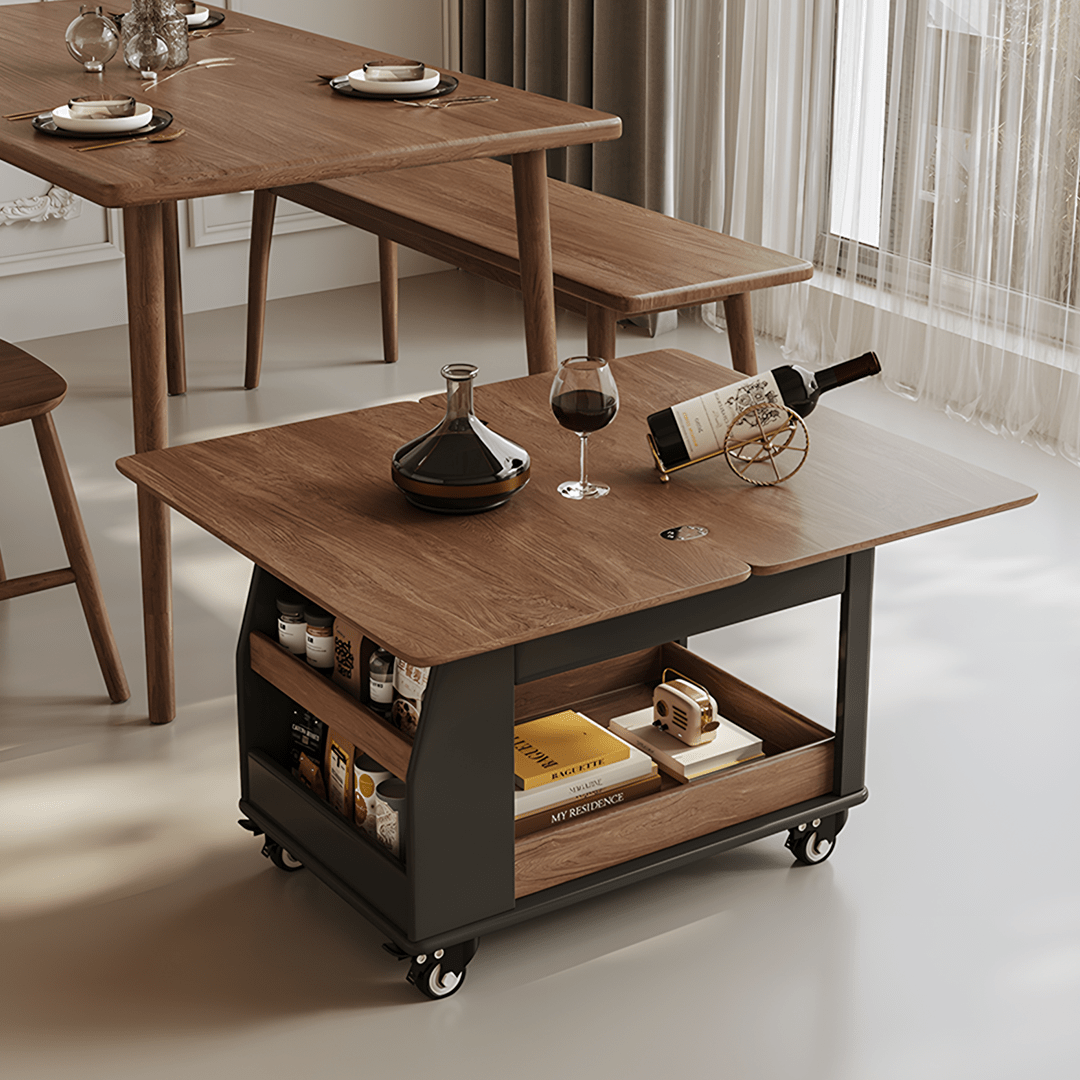 Ariana Lift Up Table, Foldable Coffee Table With Storage & Casters - Miola