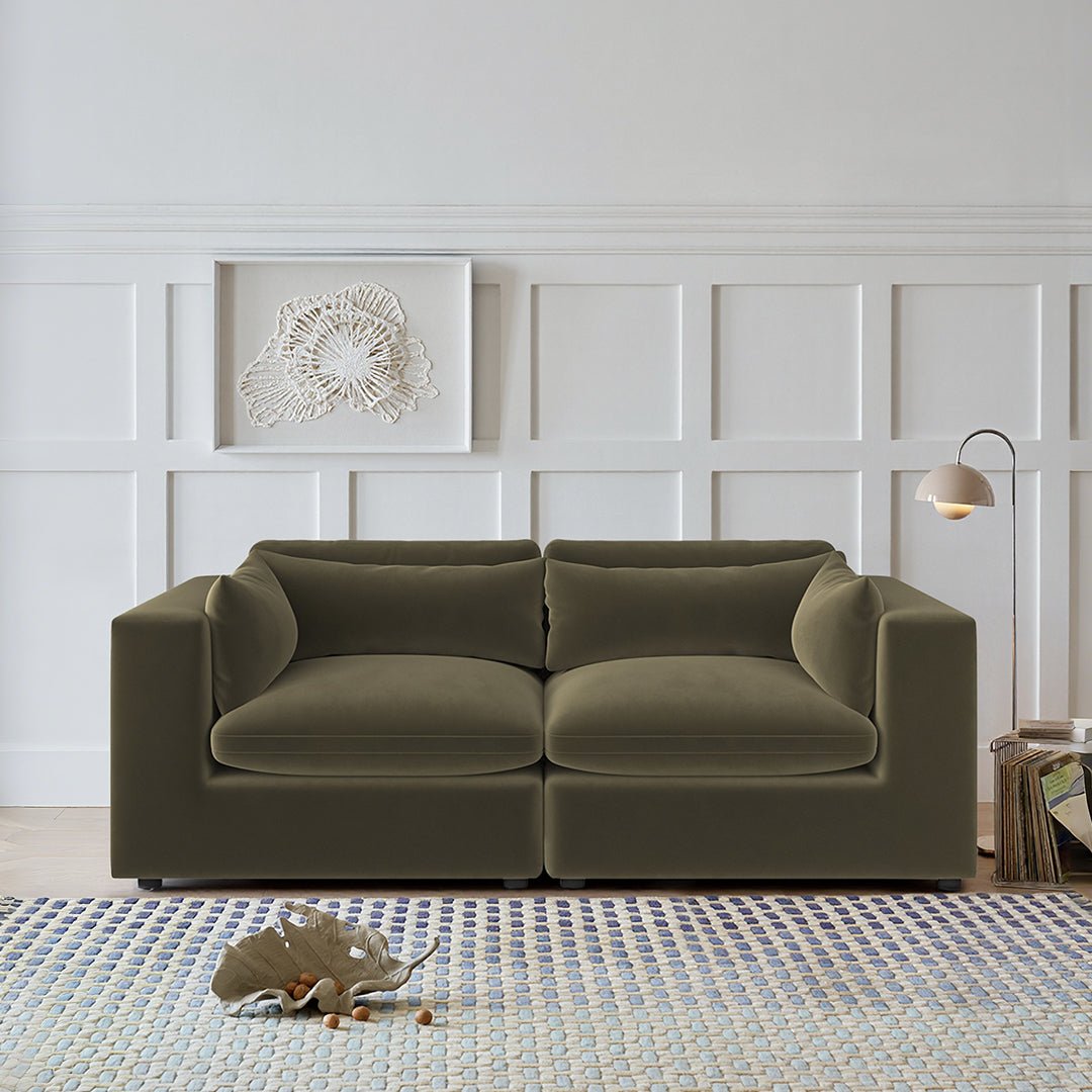 Makhmudov Loveseat Sofa, Two Seater Sofa, Velvet - Miola