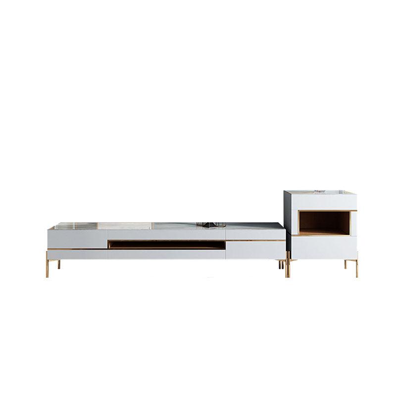 VIda Rectangle Coffee Table Set With TV Stand, Gold Leg - Miola