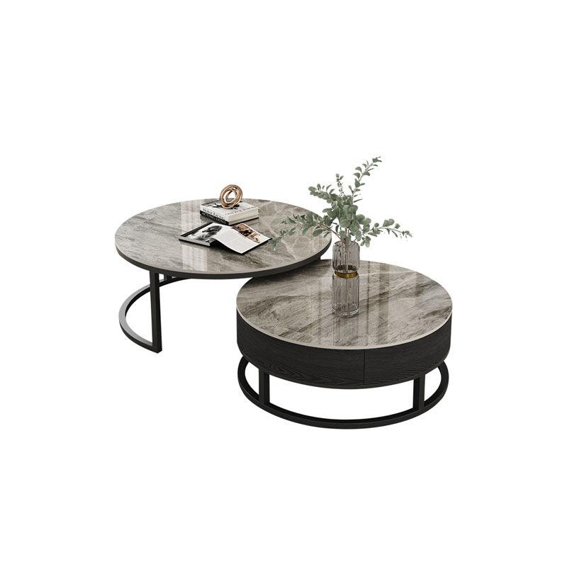 Gibs Nesting Coffee Table With TV Stand Set, Sintered Stone - Miola