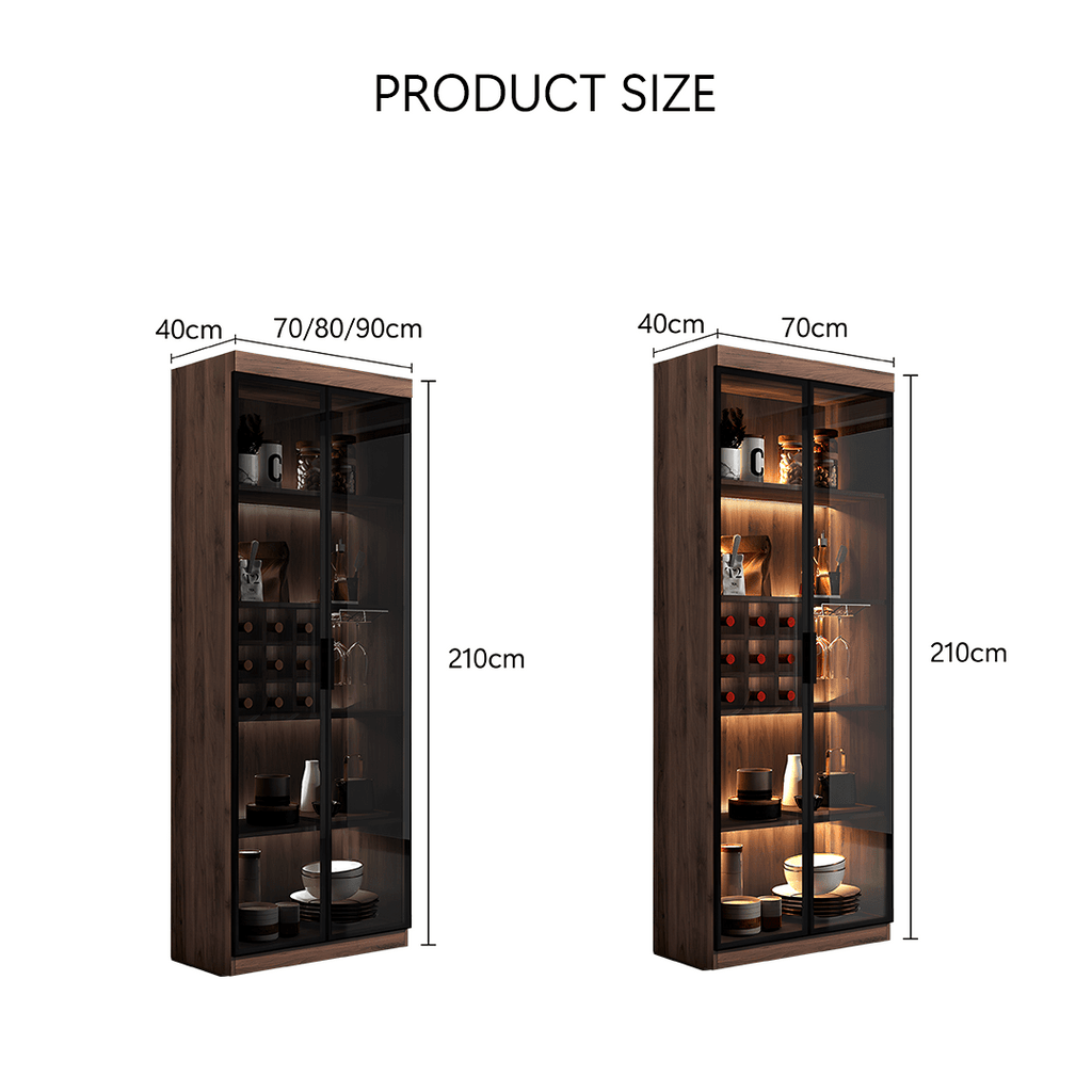 Silen Cocktail Drinks Cabinet, Drink Cabinet, Wine Cabinet, Wood & Glass - Miola