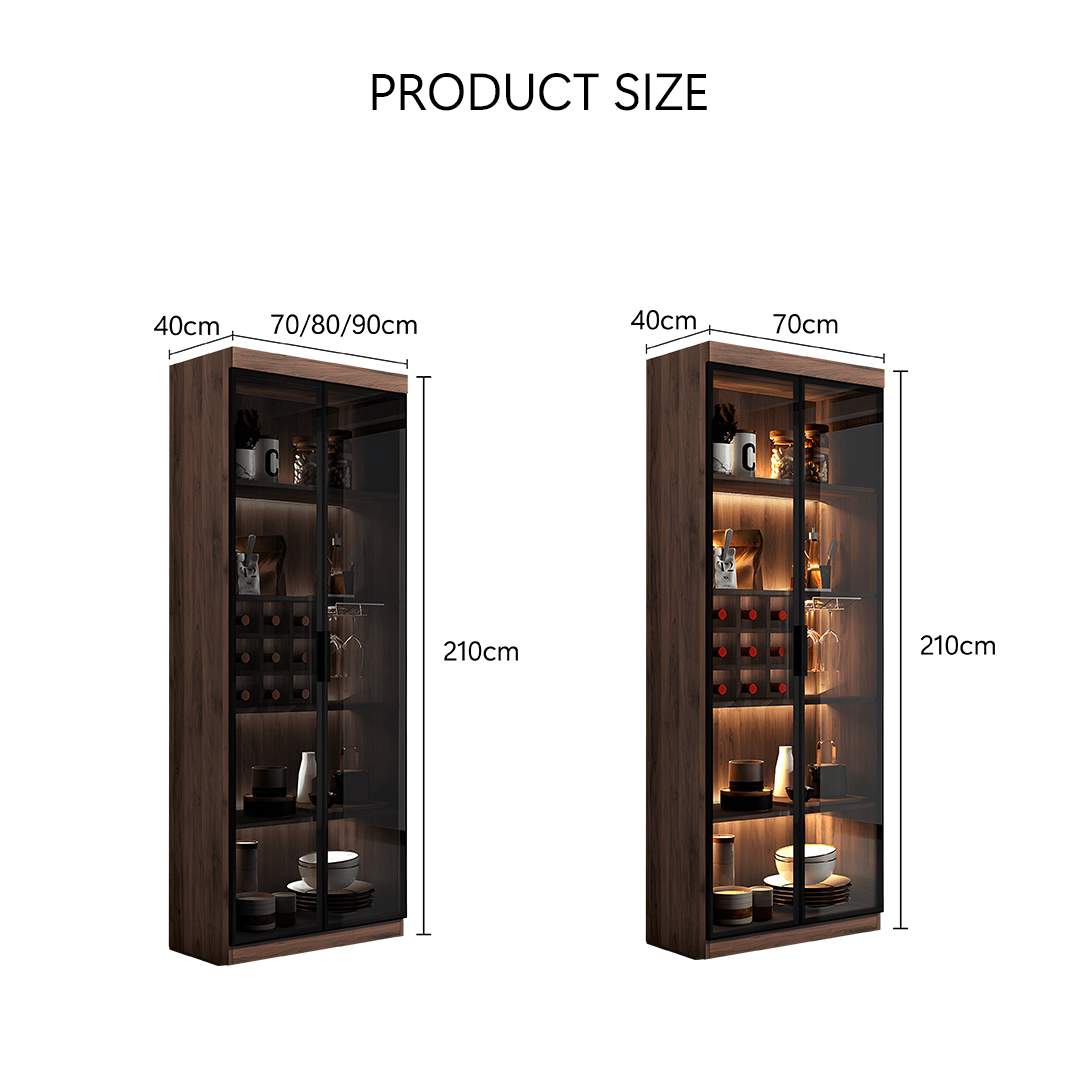 Silen Cocktail Drinks Cabinet, Drink Cabinet, Wine Cabinet, Wood & Glass - Miola