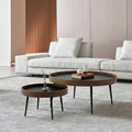 C163 Nesting Coffee Table Set, Oak & Black - Miola