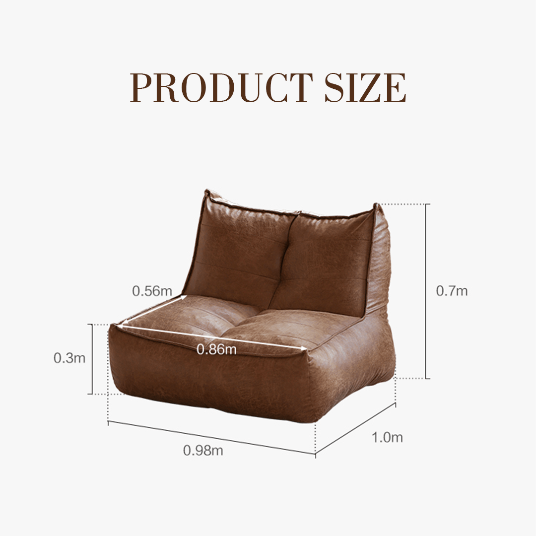 Nalany Lazybag style Bean Bag, Leathaire - Miola