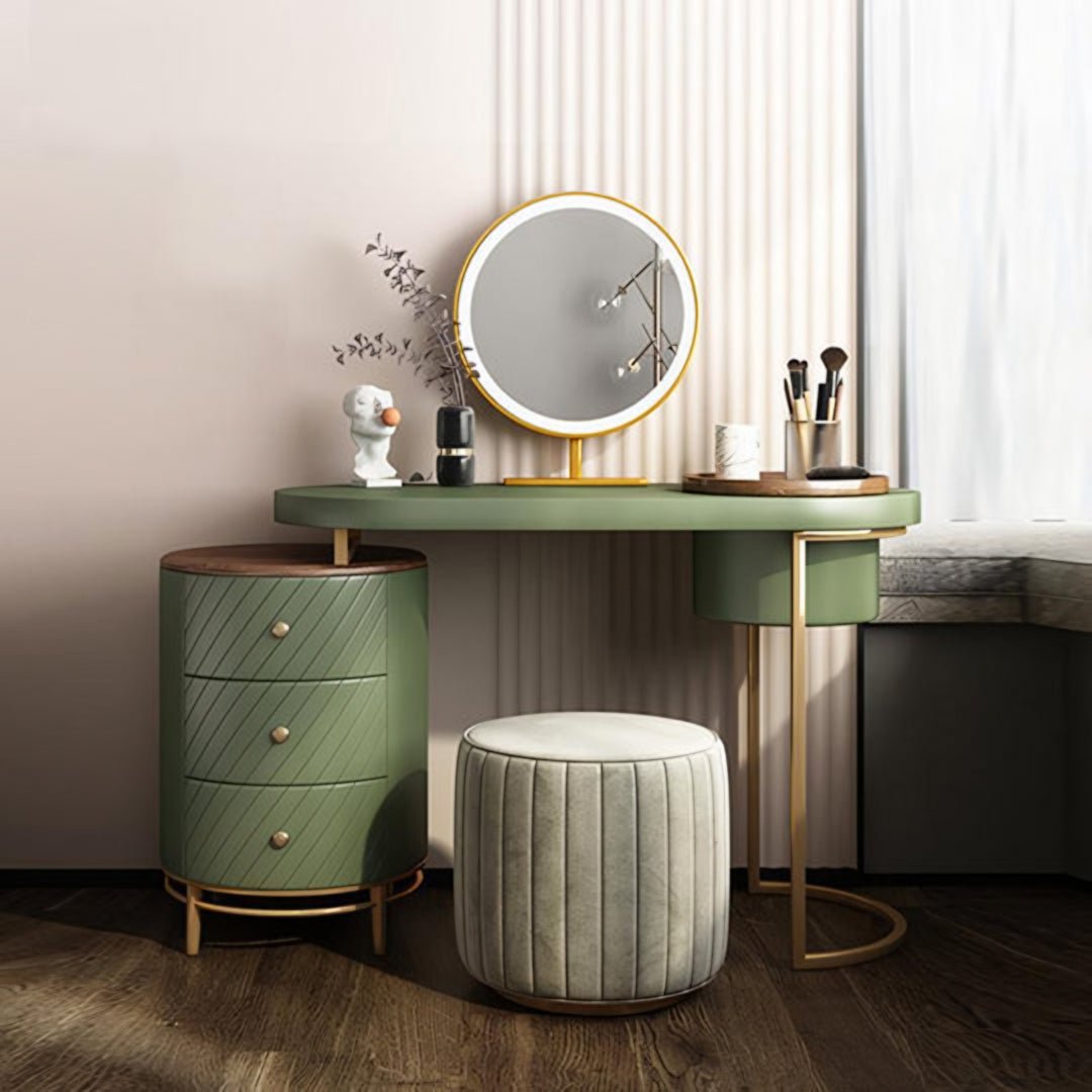 Tandy Dressing Table With LED Mirror, White, Makeup Vanity - Miola