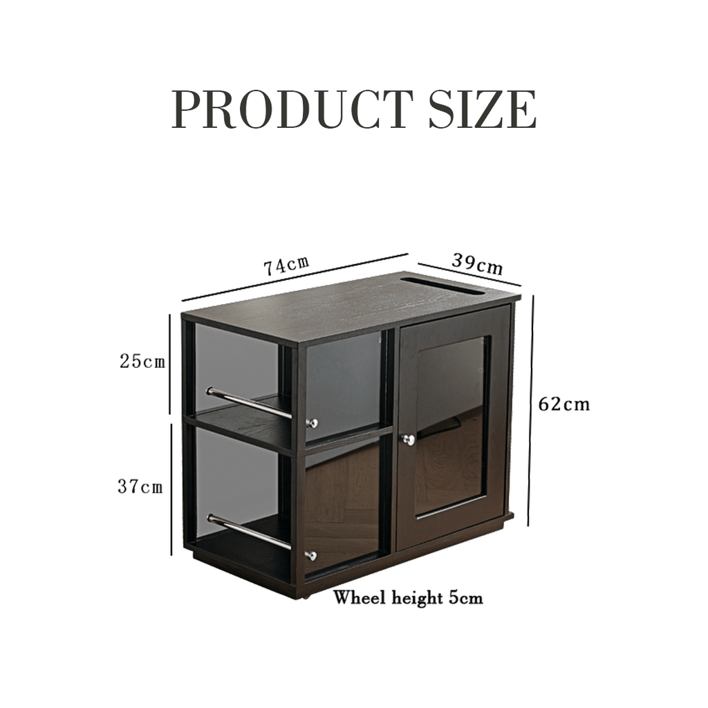 Aglaea Side Table With Storage, Black - Miola