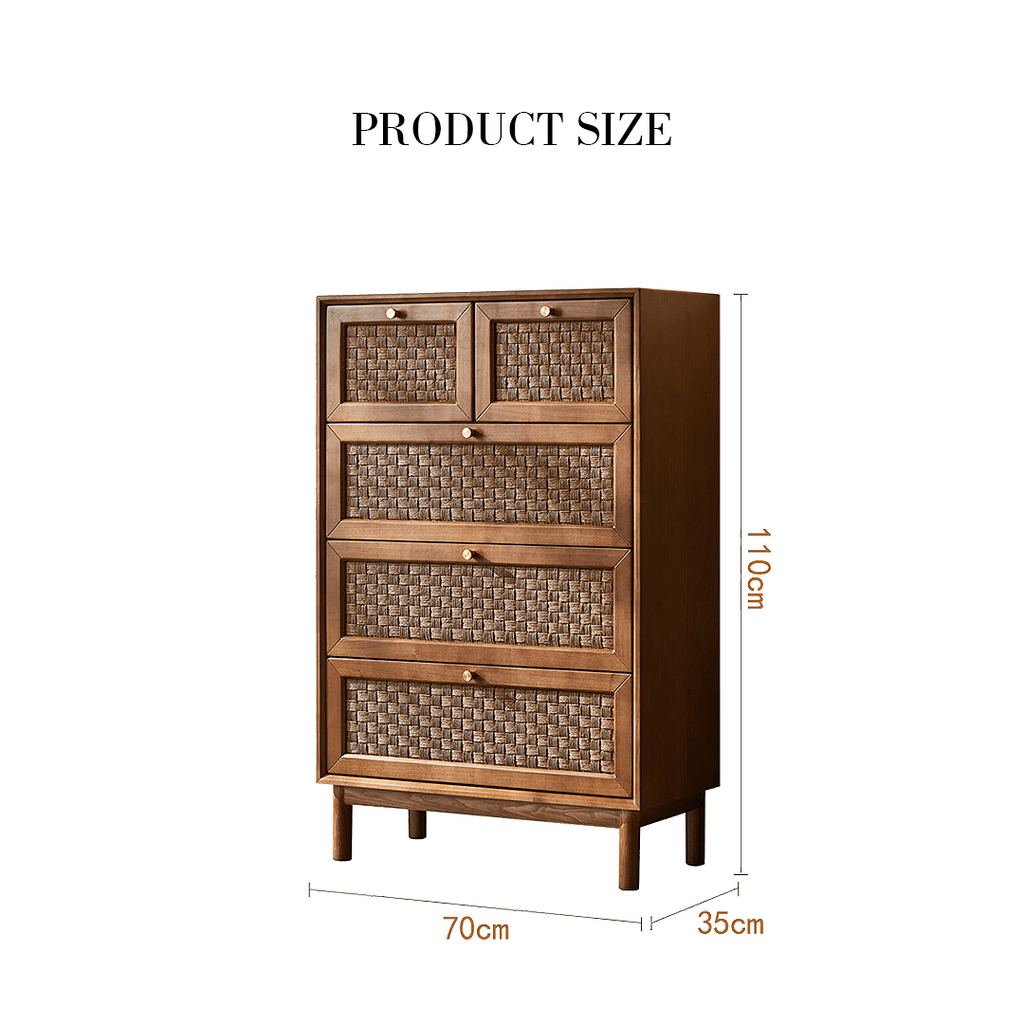 Zulu Art Deco Sideboard, Solid Wood, Walnut - Miola