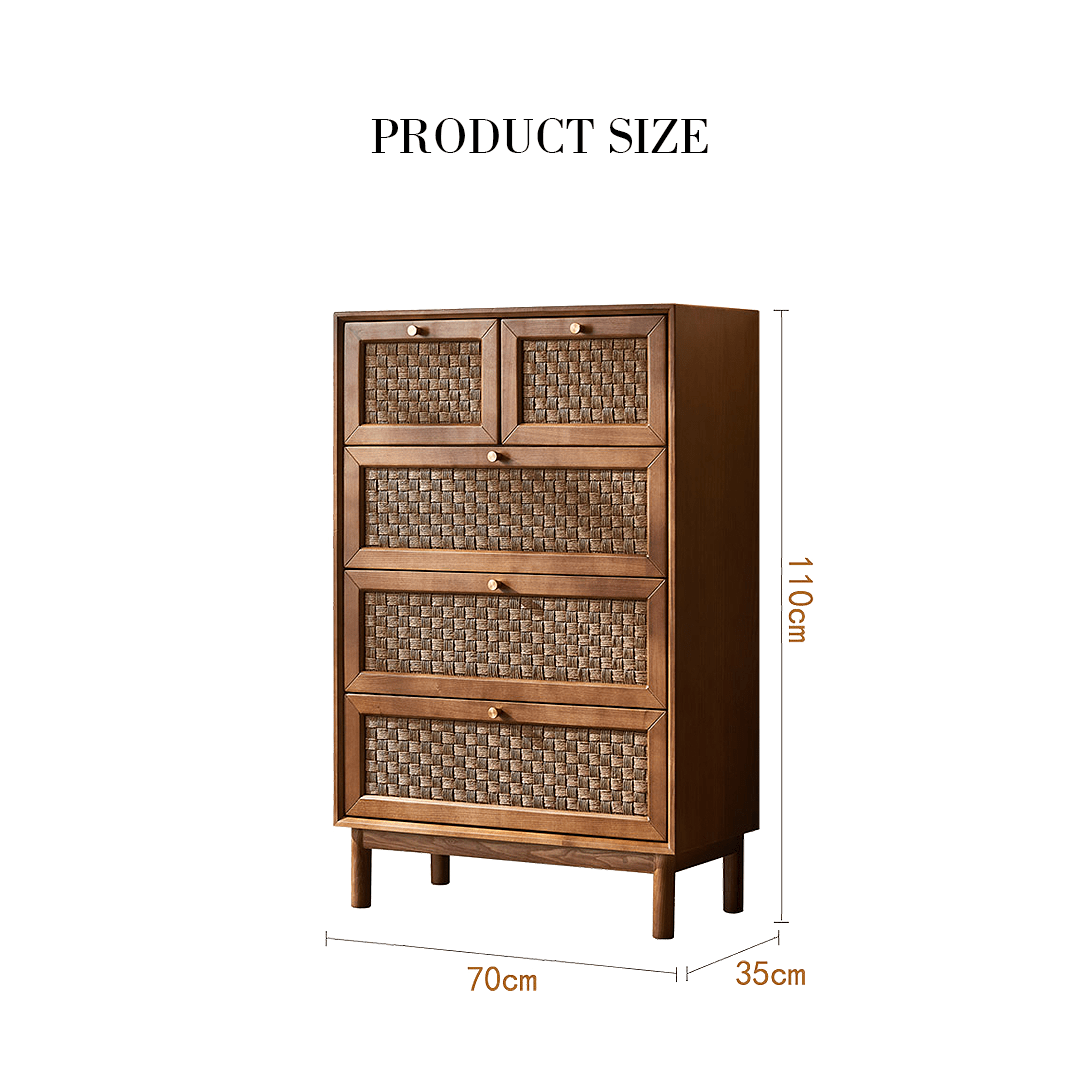 Zulu Art Deco Sideboard, Solid Wood, Walnut - Miola