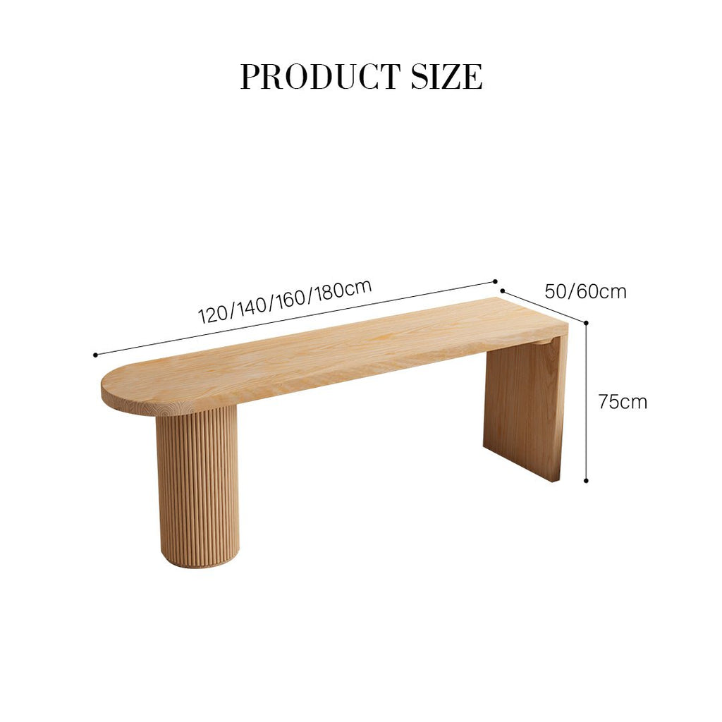 Haruki Narrow Office Desk, Solid Wood, Light Oak - Miola