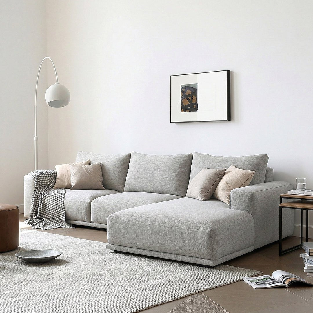 Frances Three Seater Corner, Four Seater Corner Sofa, Cotton Linen - Miola