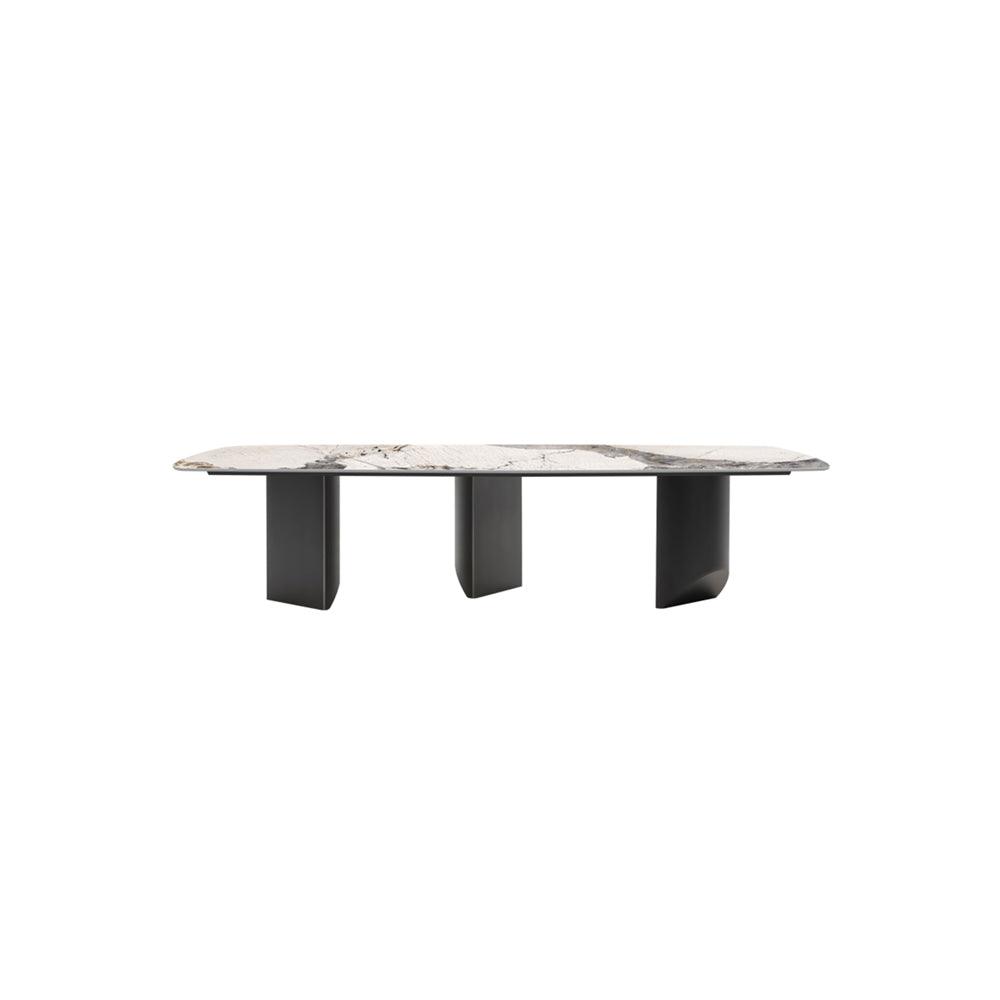 Nala Dining Table With Black Legs, Sintered Stone - Miola