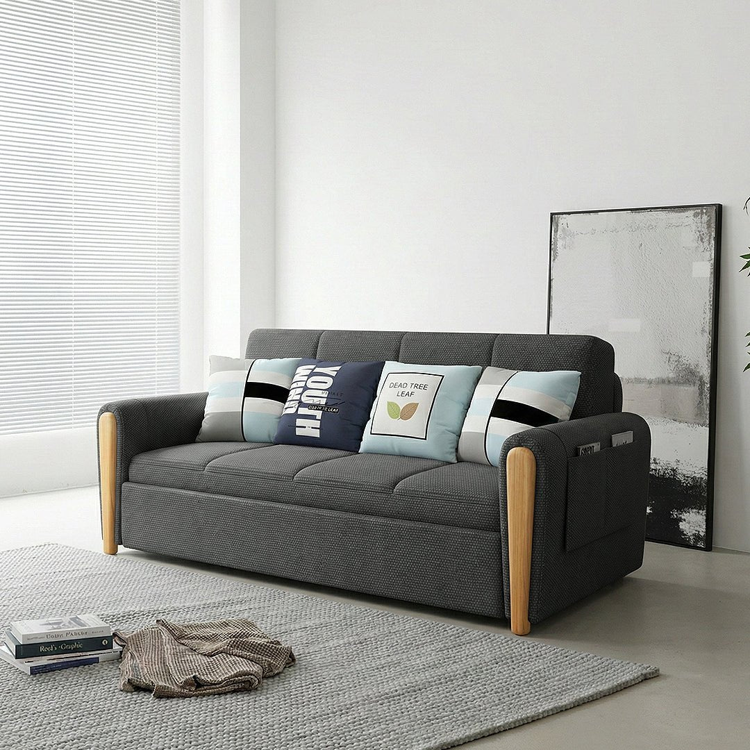 Mavis Two Seater Sofa Bed, Dark Grey - Miola