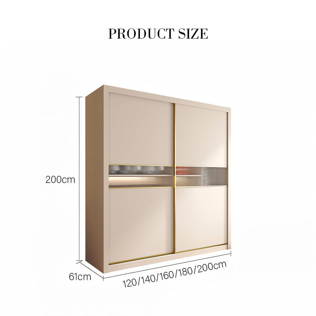 Jansen Sliding Door Wardrobe, Cream - Miola