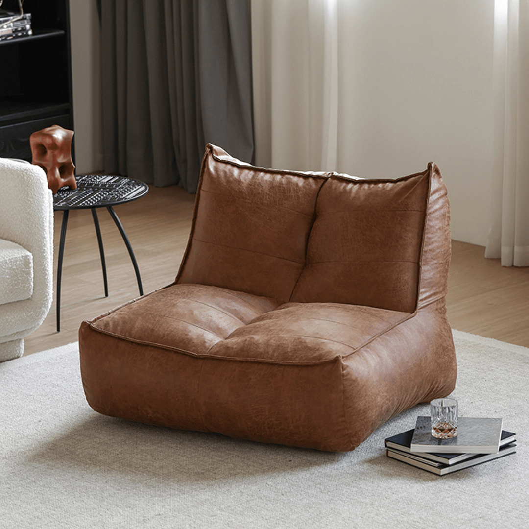 Nalany Lazybag style Bean Bag, Leathaire - Miola